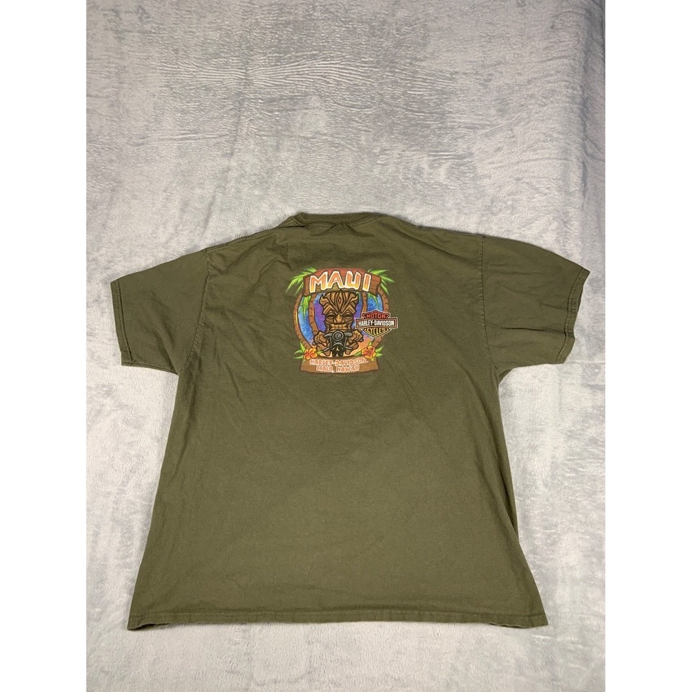 Harley-Davidson Maui Motor Cycles Hawaii Biker Tiki Graphic T-Shirt Mens XL